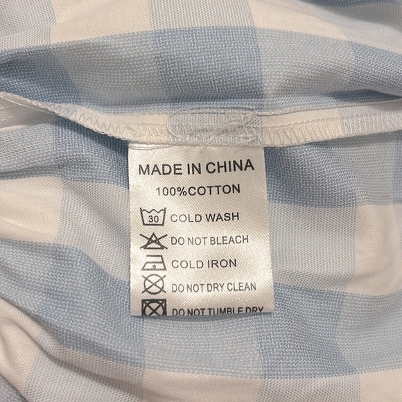 Ivy City Co Mia Blue Cotton Gingham Midi Dress Smocked Puff Sleeve New Size XXS - Picture 13 of 14